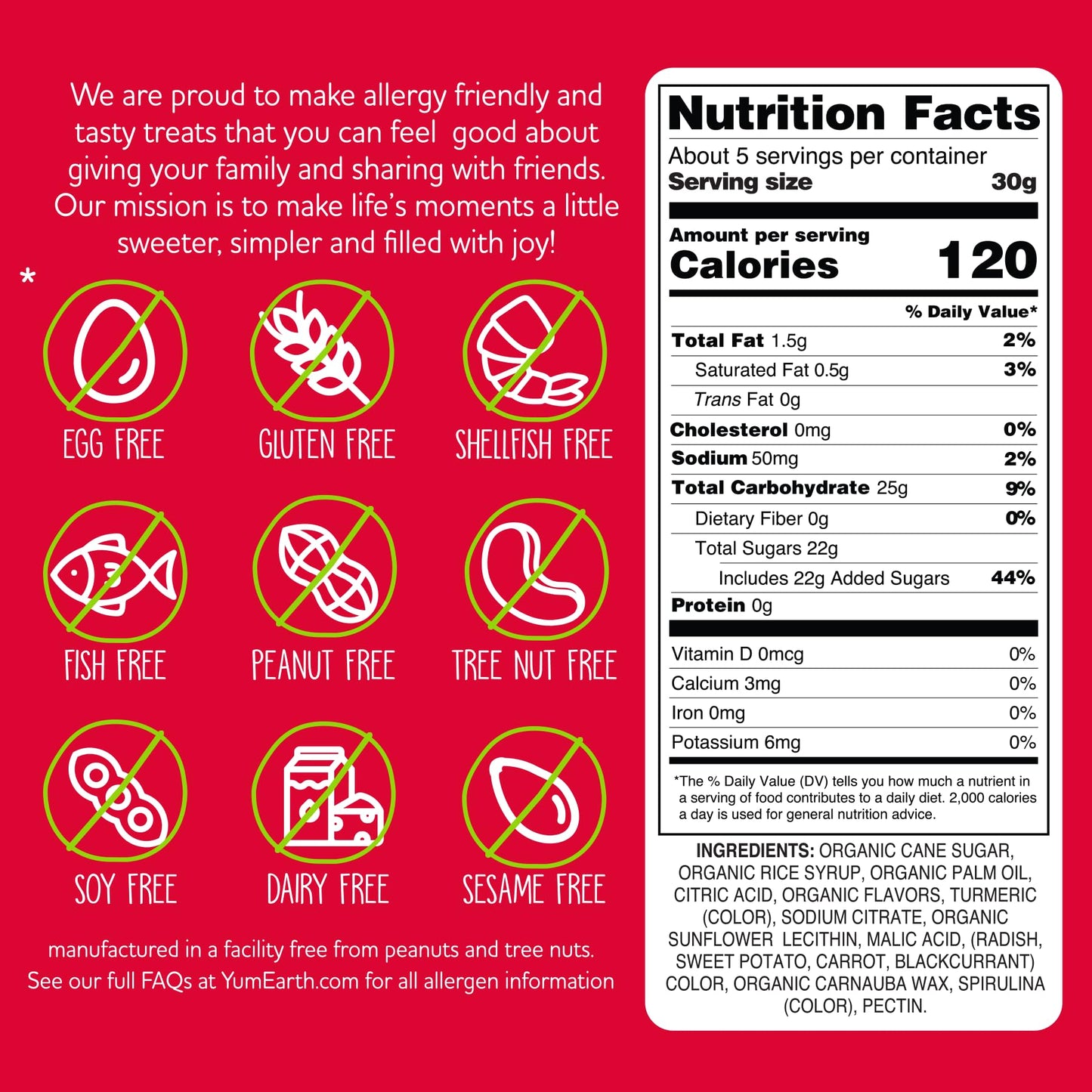 YumEarth Organic Giggles Chewy Candy - Allergy Friendly (Top 9 Free), No Artificial Dyes, Non GMO, Gluten Free, Vegan Candy Snac
