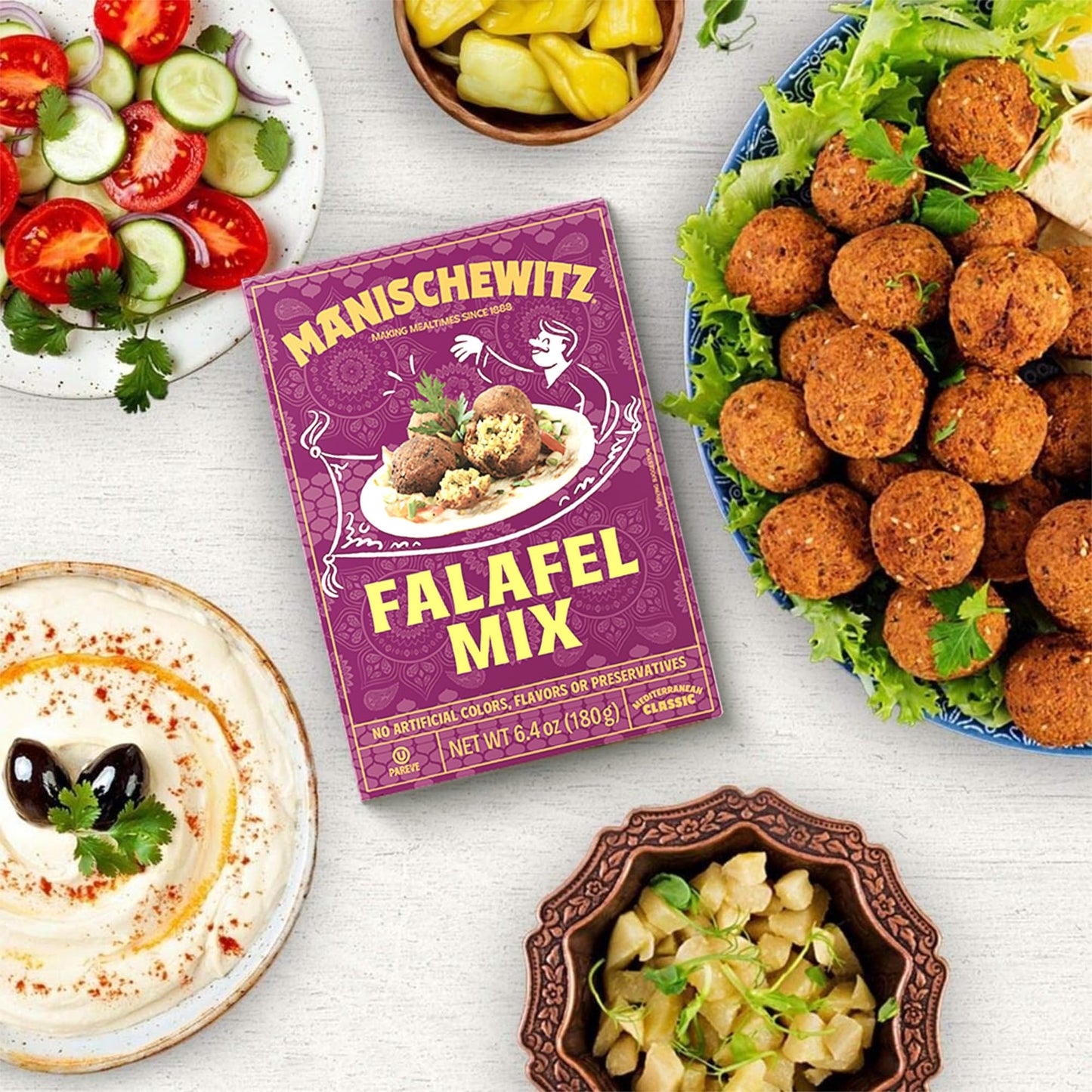 Manischewitz Mediterranean Falafel Ball Mix, All Natural, Sugar Free, 6.4oz