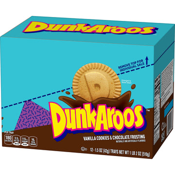 Betty Crocker Dunkaroos Vanilla Cookies & Chocolate Frosting, 12 Count (Pack of 3)