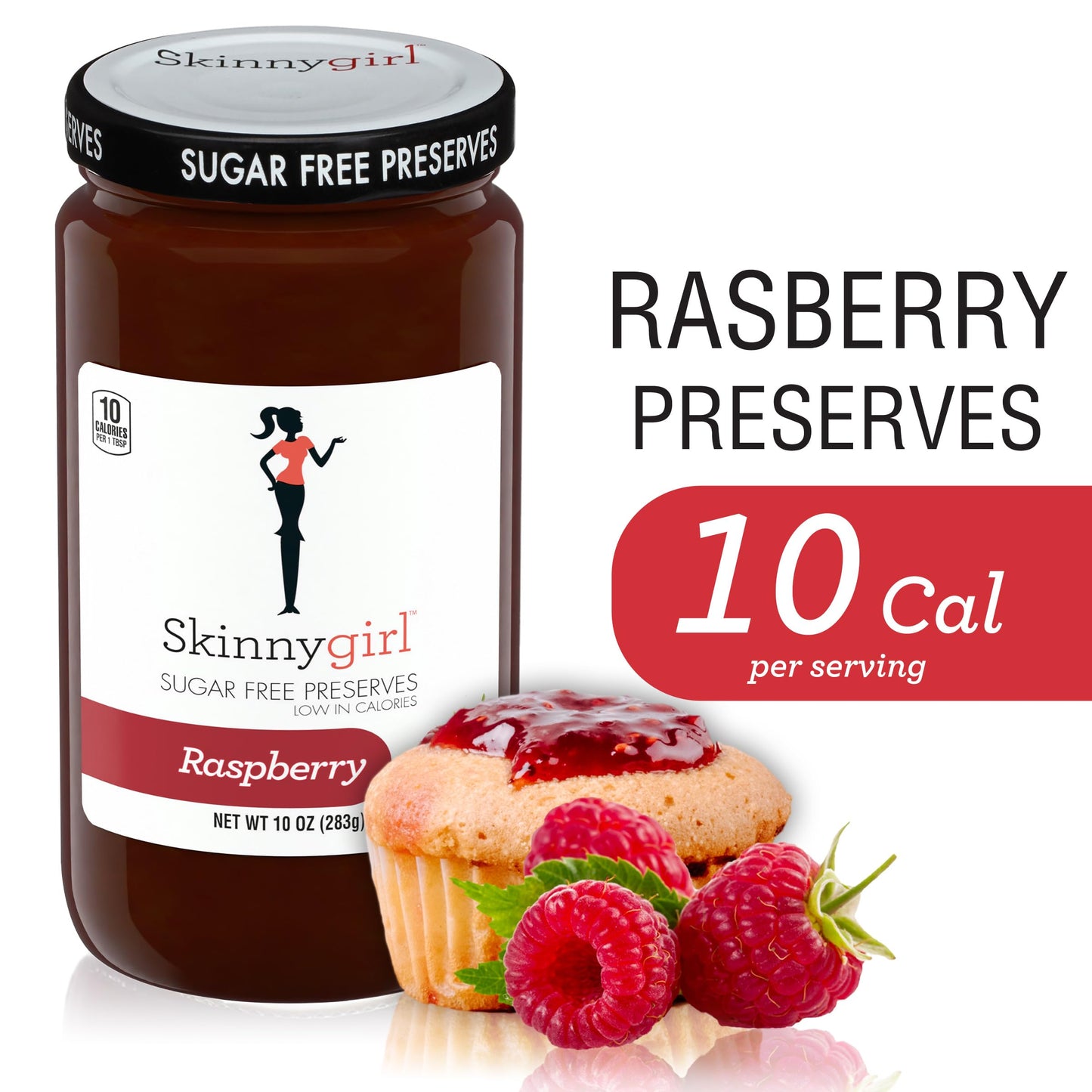 Skinnygirl Sugar Free Preserves, Raspberry, 10 Ounce, Kosher, 1130248