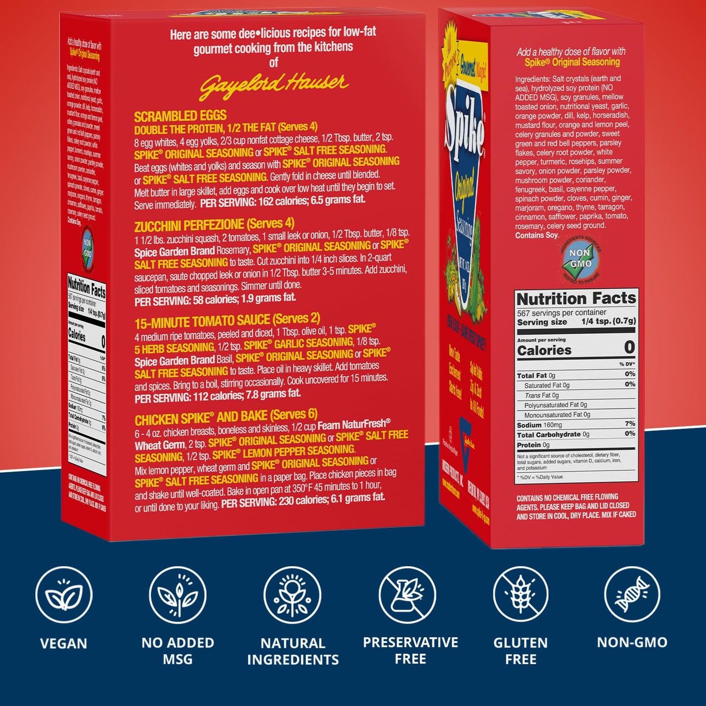 Spike Original All-Purpose Seasoning Salt, Herb, Veggie & Spice Blend - MSG-Free Seasonings & Spices, 14 Oz