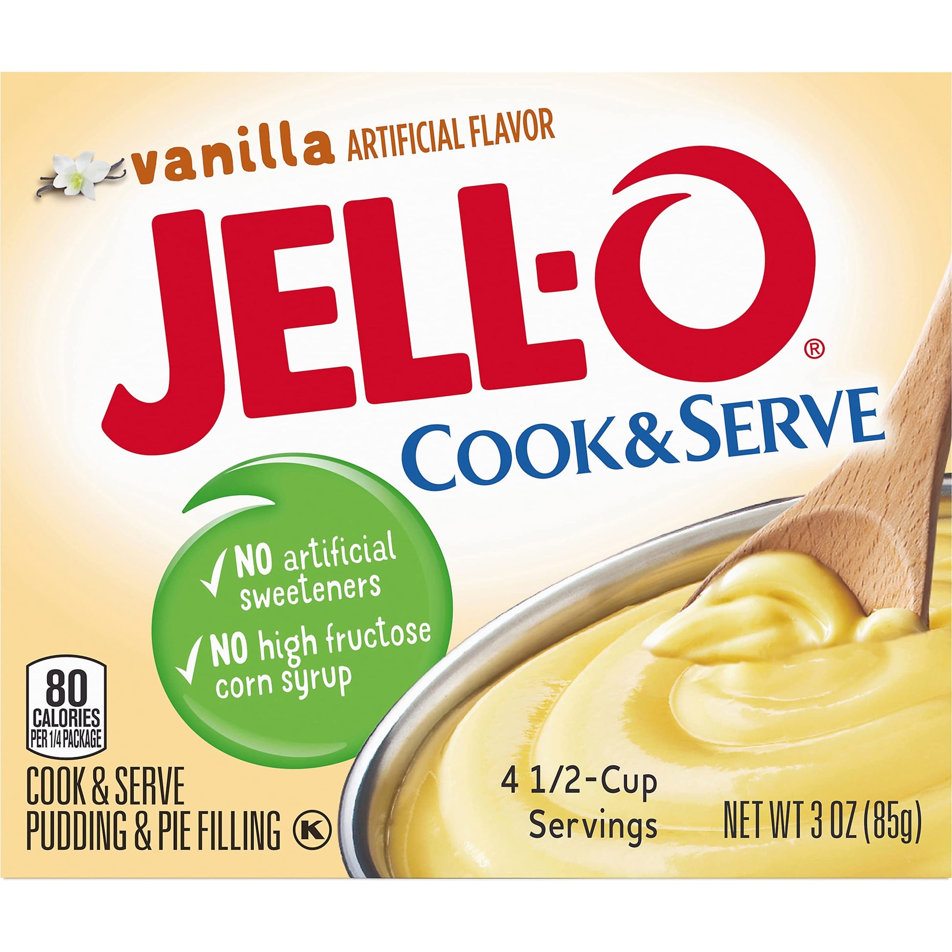 Jell-O Vanilla Cook & Serve Pudding, 3 Oz (85G) 4-Pack