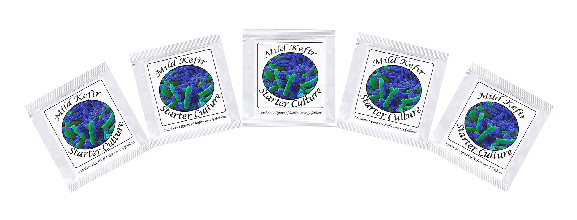 Natural Probiotic Selection Kefir Starter Cultures - Freeze-Dried Sachets for Milk Kefir (Pack of 5) - 0.03 Ounce Each