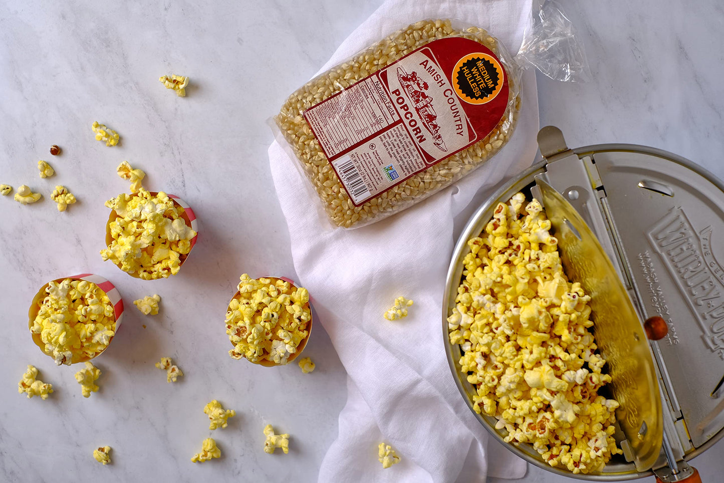 Amish Country Popcorn | 2 Lb Medium White Popcorn | Old Fashioned, Non-Gmo And Gluten Free (2Lb Bags)