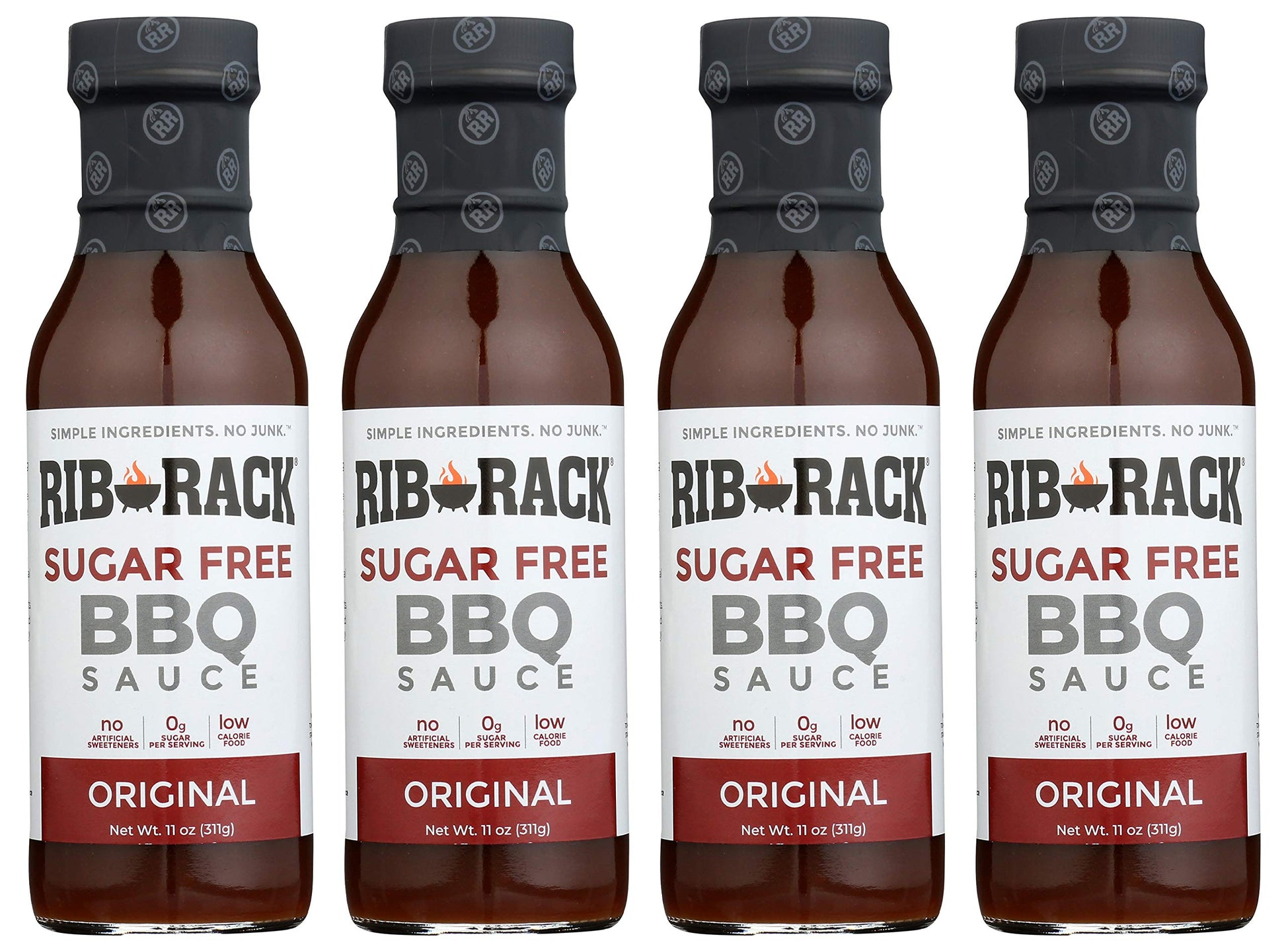 Rib Rack Original Sugar Free BBQ Sauce 11 oz (4 pack)