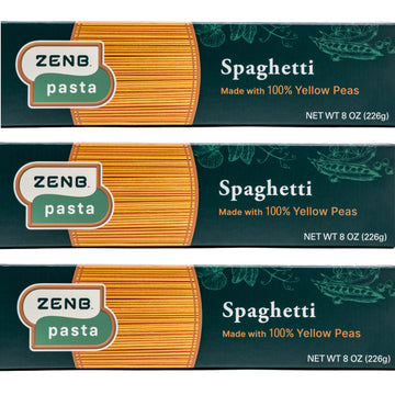 ZENB Plant Based Spaghetti - Made From 100% Yellow Peas, Gluten Free Pasta, Non-GMO, Vegan, Certified Kosher, 17g of Protein & 1