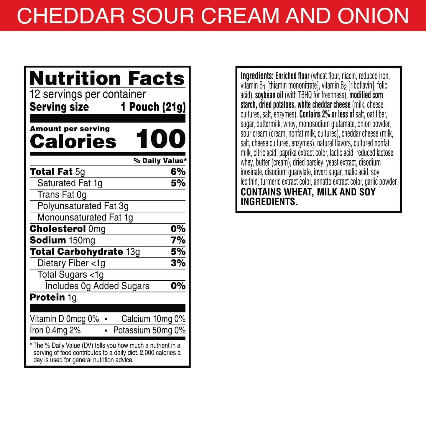 Cheez-It Snap'D Cheese Cracker Chips, Thin Crisps, Lunch Snacks, Cheddar Sour Cream And Onion, 9Oz Box (12 Pouches)