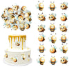 60 PCS Edible Bumble Bee Cupcake Toppers Waper Paper Honey Bee Party Cake Decorations Edible Oh Babee Cupcake Picks for Bee Them