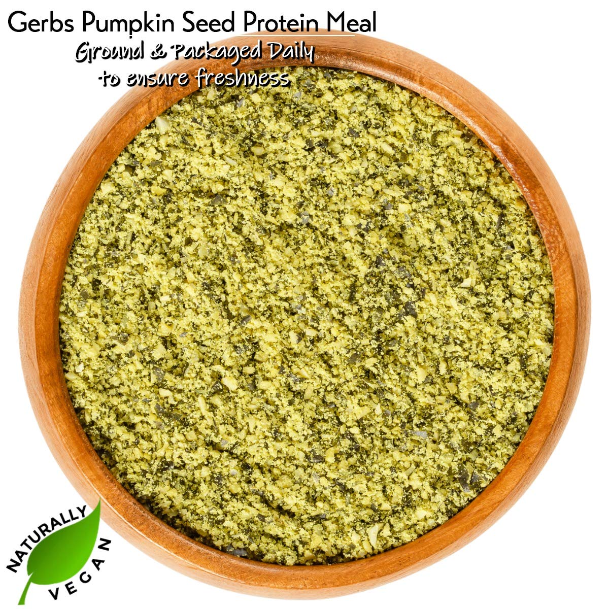Gerbs Ground Pumpkin Seed Meal, 2 LBS - Top 14 Food Allergy Free & NON GMO - Vegan & Keto Safe - Cold Milled Full Oil Seed Prote