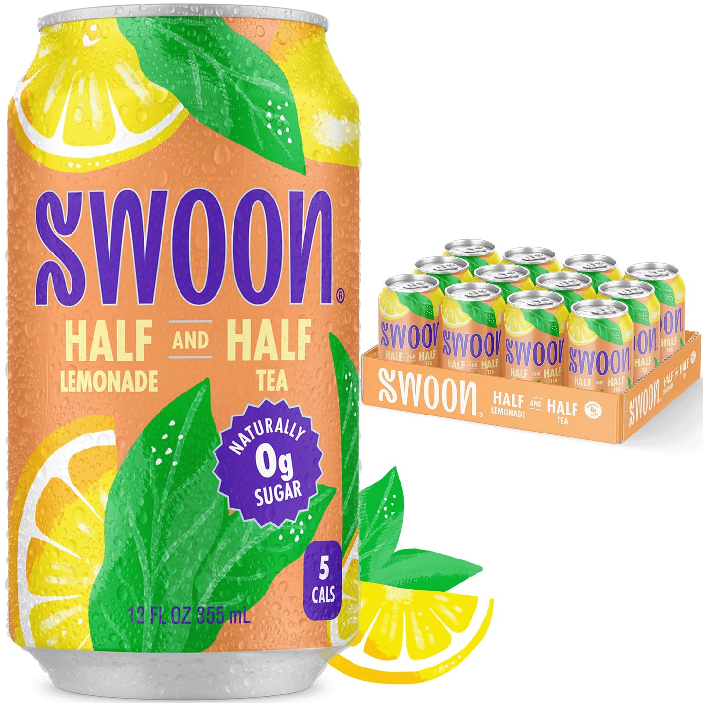 Swoon Iced Tea & Lemonade, Low Carb, Gluten Free, Keto Friendly, 12 Fl Oz (Pack of 12)