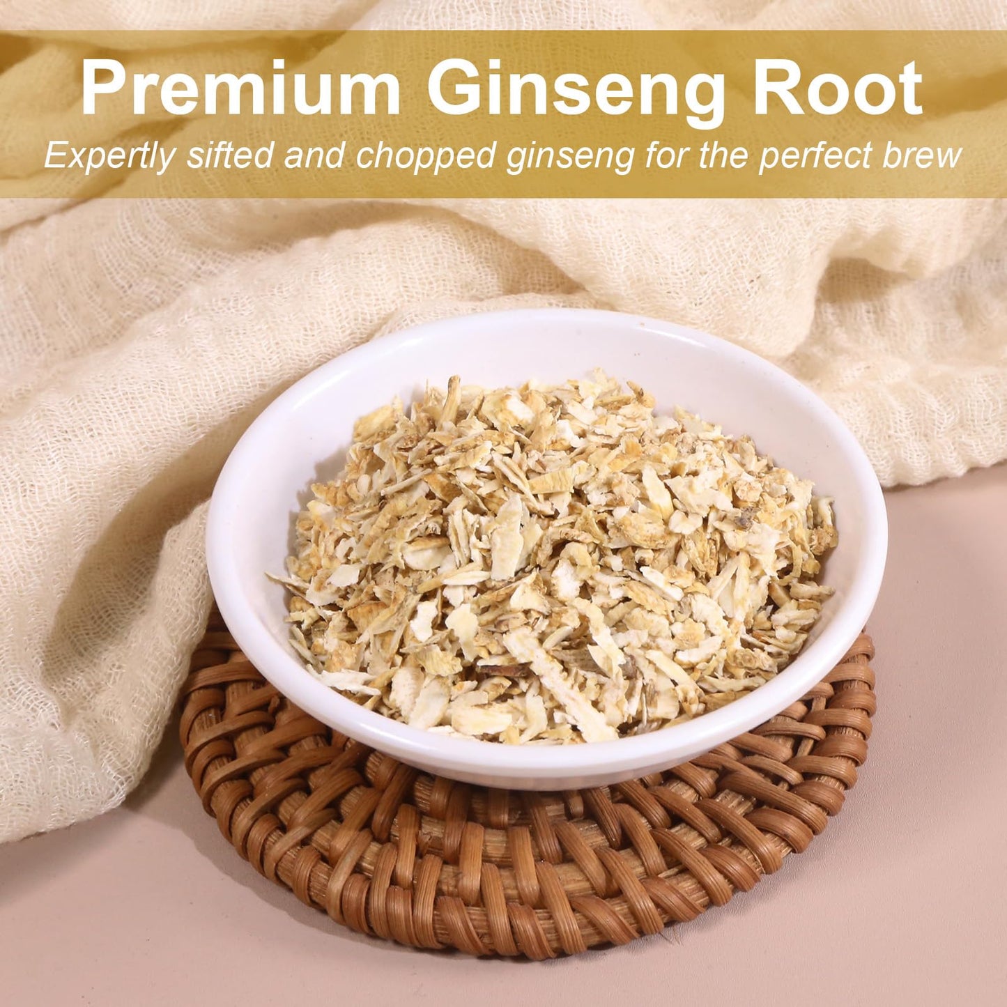 TEARELAE Ginseng Tea Bags - Pure Ginseng Root - Caffeine-Free - 40 Count