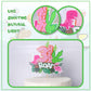 Rssta i Dinosaur 3rd Birthday Cake Topper, Pink, W 6 x H 8, Model XM107-Pink 3, Paper Decoration for Dino Theme Party