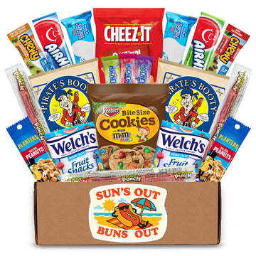 Hangry Kit School's Out Snack Box - (20 count) End of School Gift Basket Care Package - Contains Snacks, Cookies, Chips, Candy. 