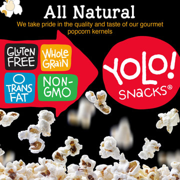 YOLO! Gourmet Hulless Popcorn Kernels, Non-GMO, Gluten-Free, Vegan, 32 Oz Resealable Bag