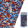 Red & Blue & White Jimmy Sprinkles Edible Mix Size Jimmies Cake Decorations Soft Jimmies for Topping Ice Cream, Cookies, Cakes, 
