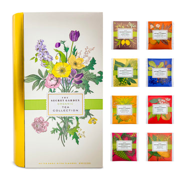 Premium Organic Tea Bag 80 Pack Sampler Designer Tin Book Gift Set 10 Per Flavor Assorted Variety Exotic Fruit Herbal Black And 
