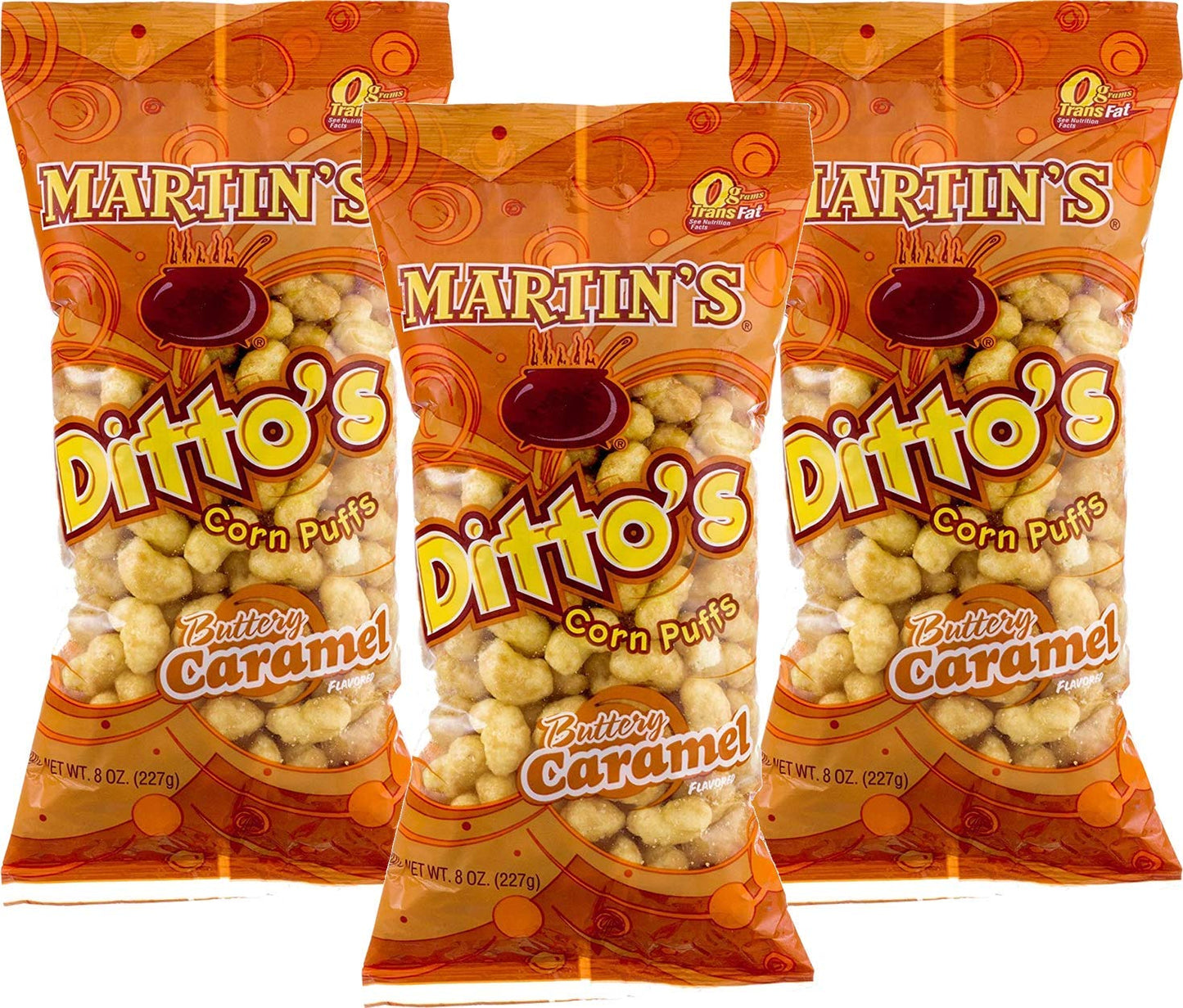 Martins Potato Chips Buttery Caramel Flavored Corn Puffs, 8 oz. Bags, 3-Pack