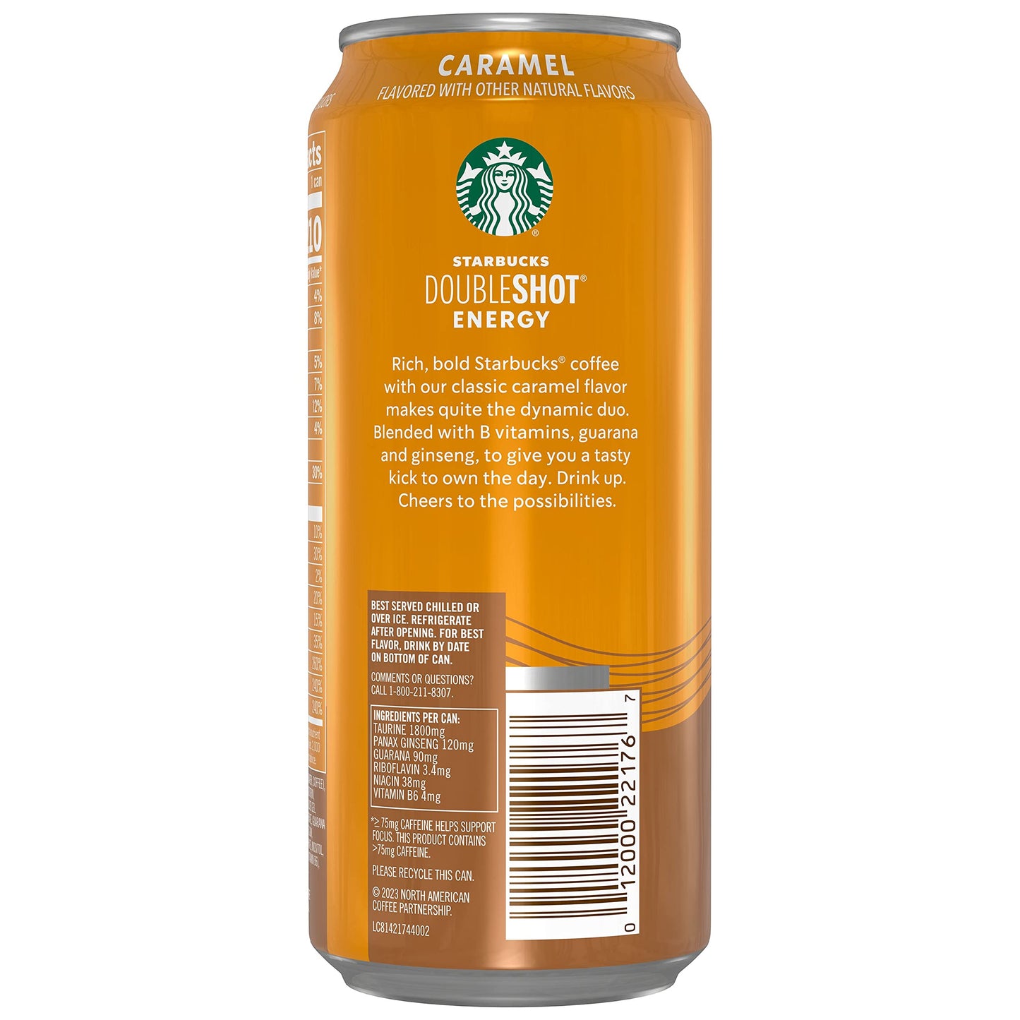 Starbucks Doubleshot Energy Drink Coffee Beverage, Caramel, Iced Coffee, 15 Fl Oz Cans (Packaging May Vary) (Pack Of 12)