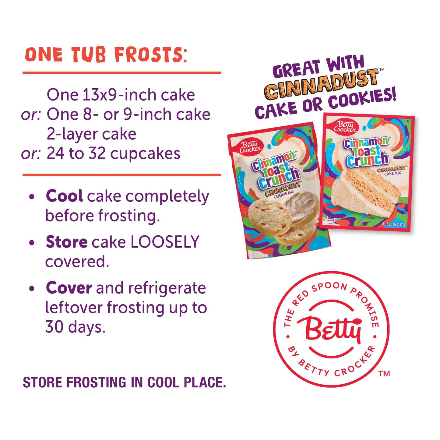 Betty Crocker Cinnamon Toast Crunch Frosting, Made with CINNADUST, 16 oz (Pack of 8)