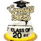 Gyufise 1Pcs Congrats 2025 Cake Topper Glitter Diploma Grad Cap Cake Pick Class of 2025 Graduation Cake Decoration for 2025 Grad