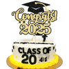Gyufise 1Pcs Congrats 2025 Cake Topper Glitter Diploma Grad Cap Cake Pick Class of 2025 Graduation Cake Decoration for 2025 Grad