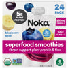 Noka Superfood Fruit Smoothie Pouches, Blueberry Acai, Healthy Snacks with Flax Seed, Prebiotic Fiber and Plant Protein, Vegan a