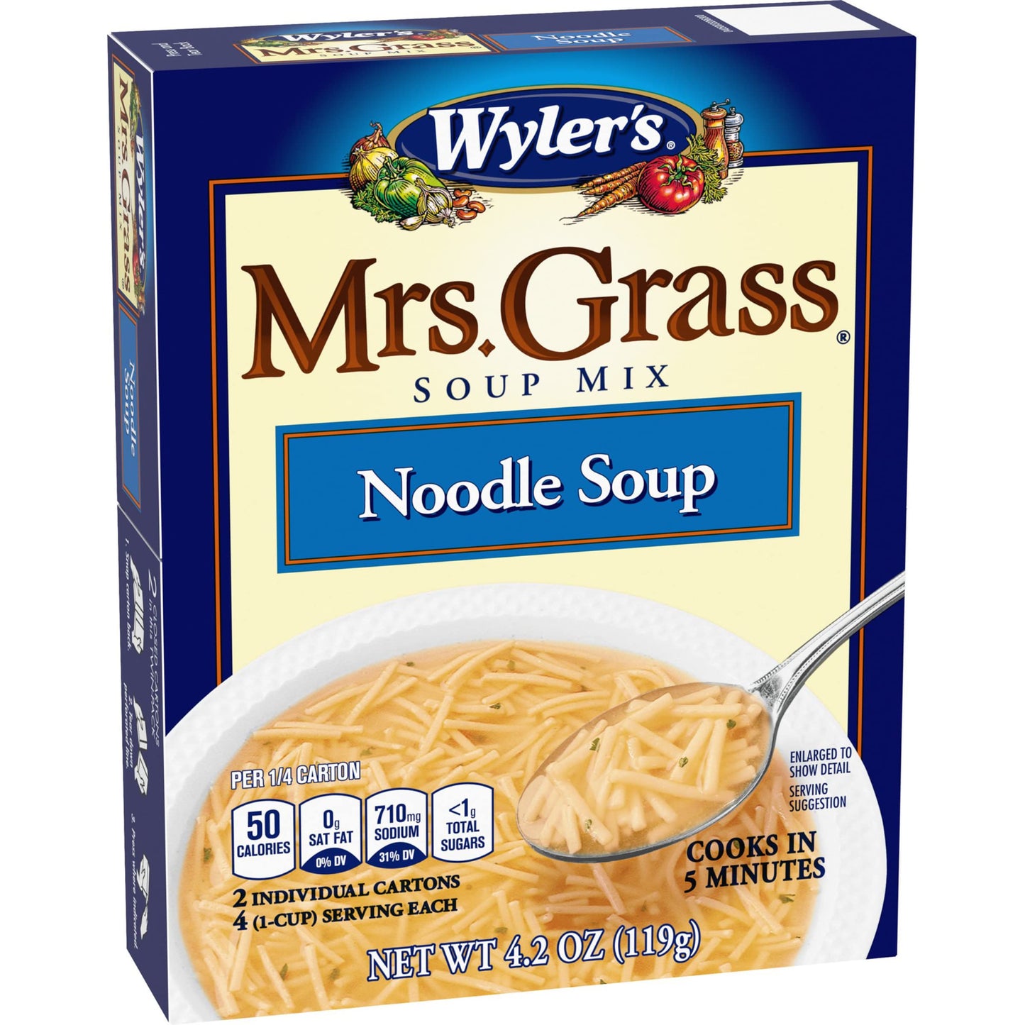 Mrs. Grass Chicken Noodle Soup Mix, 4.2 Oz, 2 Pack, Noodle, Convenient Meal Option