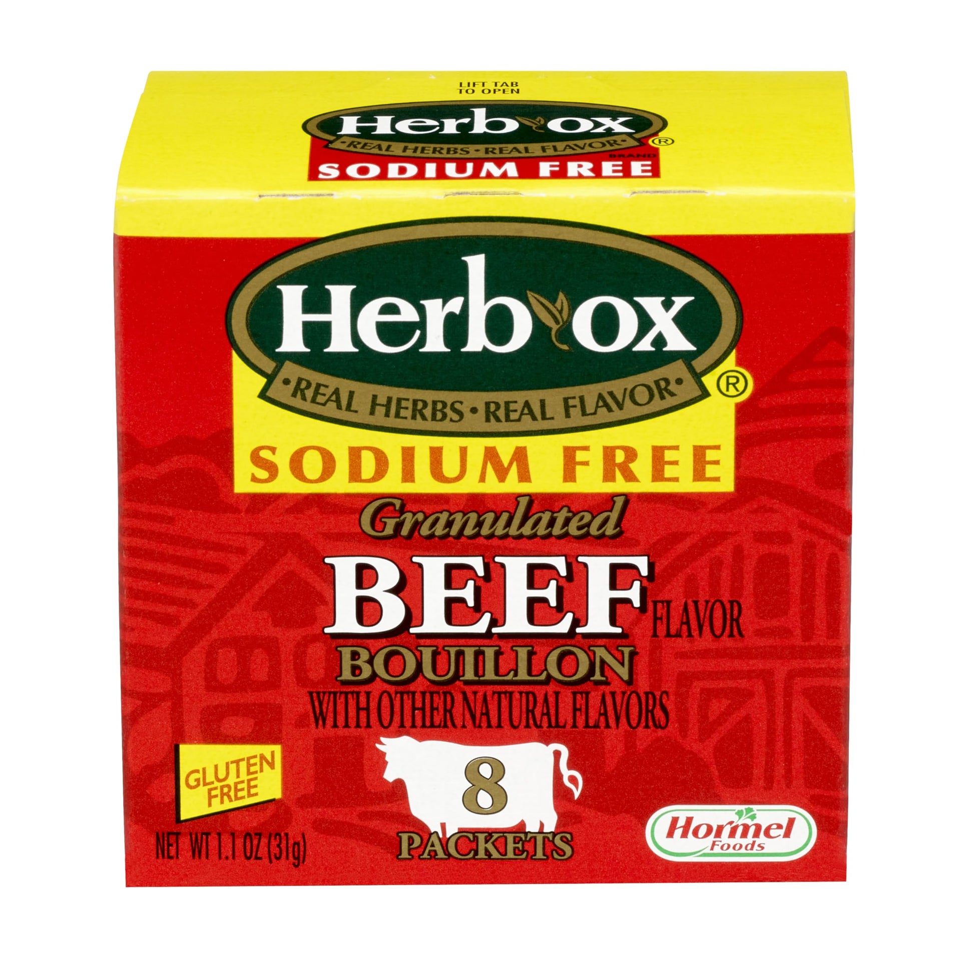Herb-ox Beef Instant Broth & Seasoning  Sodium Free  8 Count (Pack of 12)
