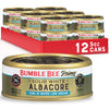 Bumble Bee Albacore Tuna, Low Sodium, 5 oz Cans, Pack of 12 - Wild Caught, Non-GMO, Gluten Free, Kosher