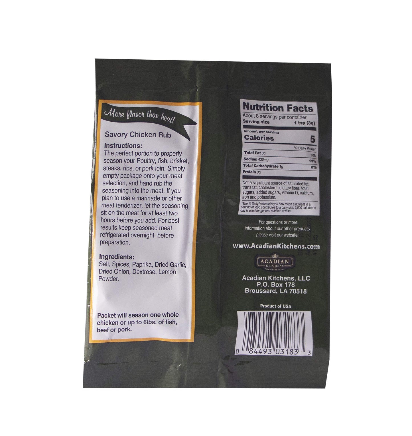 Savory Chicken Rub 1 Oz Cajun'S Choice Louisiana Foods (Pack Of 6)