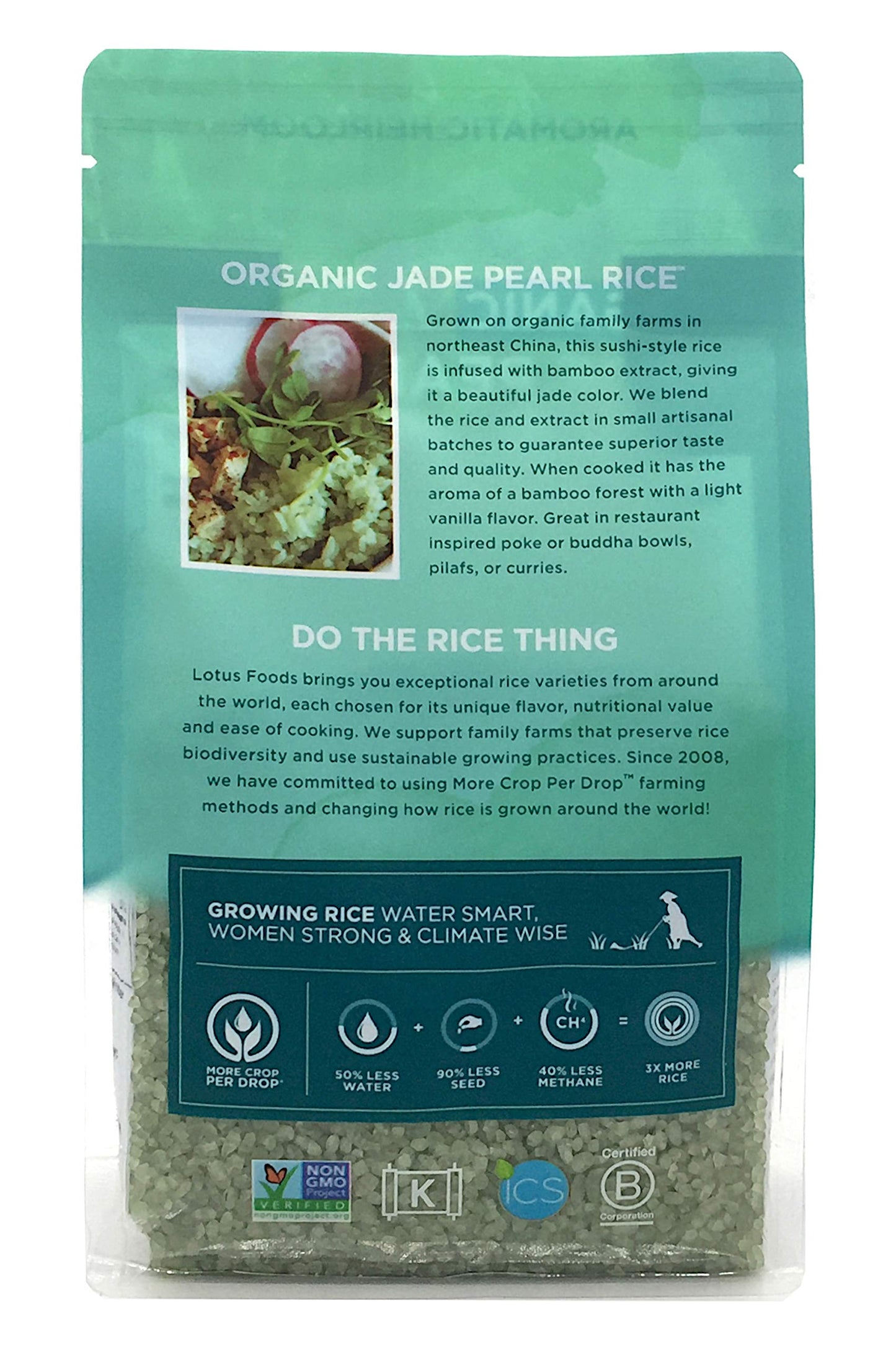 Lotus Foods Organic Jade Pearl Rice, 15 Ounce (Packaging May Vary)