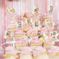 ZHUOWEISM Fairy Cupcake Toppers, 40 PCS Double-Sided Mushroom House & Angel Design, Paper, for Baby Showers & Birthday Parties