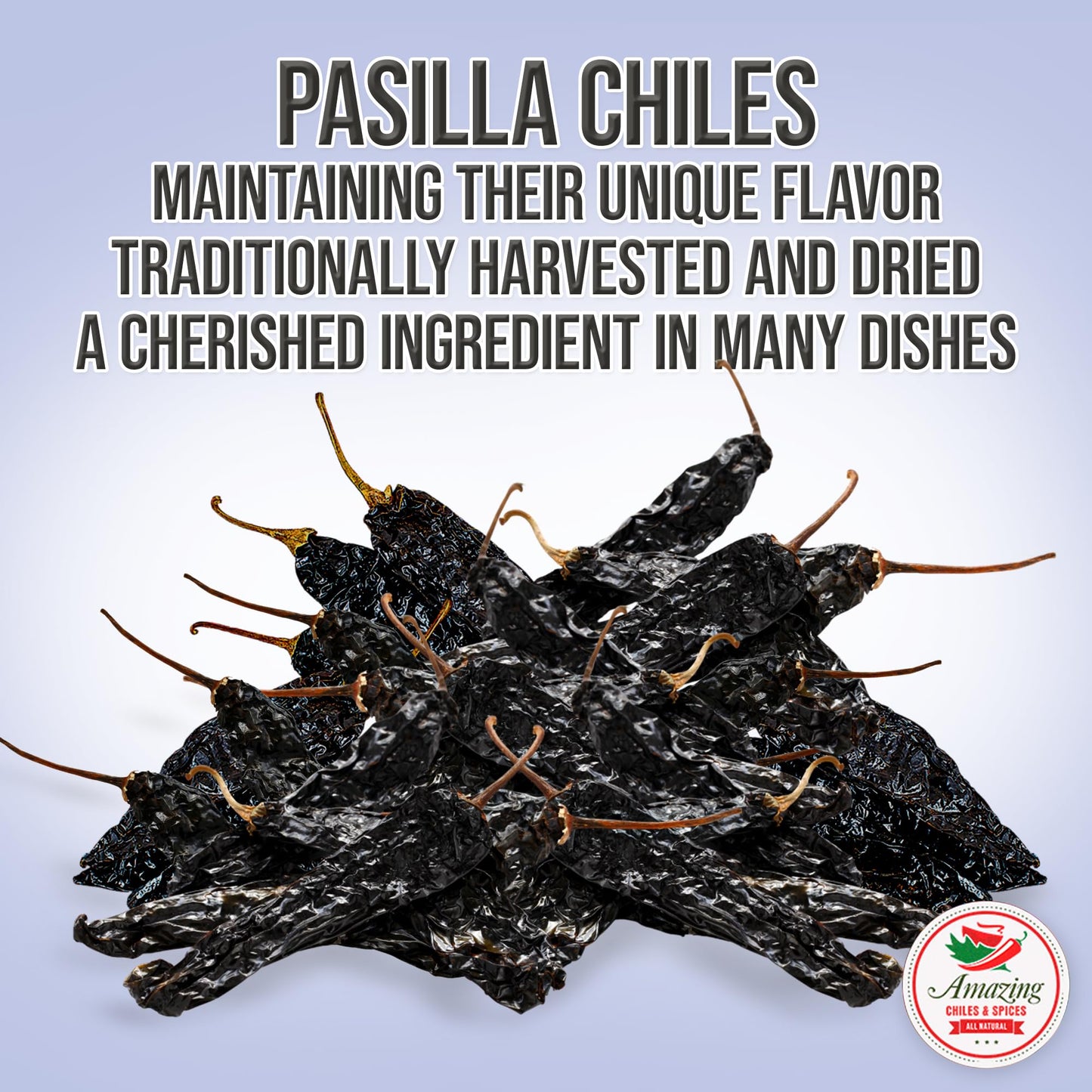 Pasilla Chiles Dried 1Lb (16Oz) - Staple In Mexican Cooking: Moles, Sauces, Stews, Salsa. Mild Heat - Punget And Tangy Flavor. B