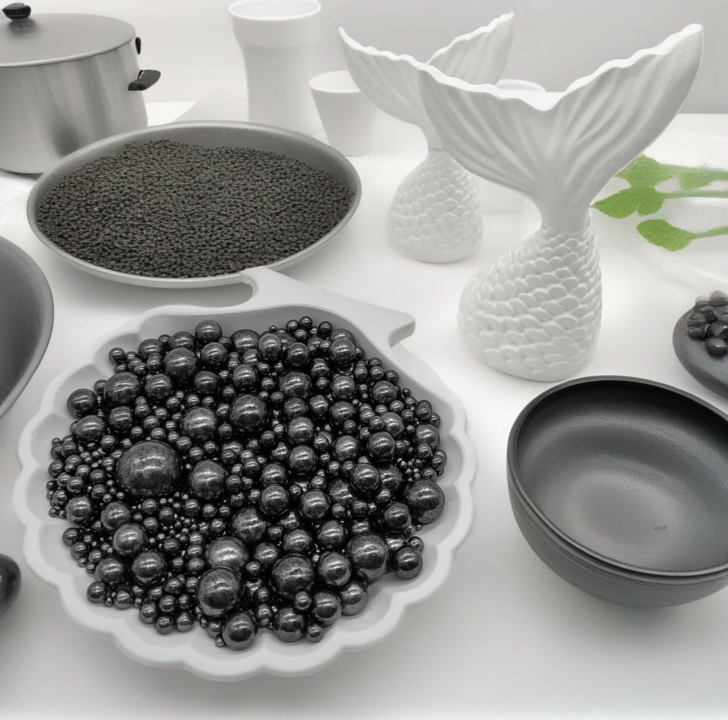 Edible Black Sugar Pearls Sprinkles Candy Mix Size Pearls Cake Decorations Cupcake Toppers Cookie Decorating Perfect For Wedding