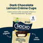 ChocXO Dark Chocolate Lemon Crème Cups - Lower Sugar, Organic, Keto, Gluten Free, 3.45 oz (Pack of 6)