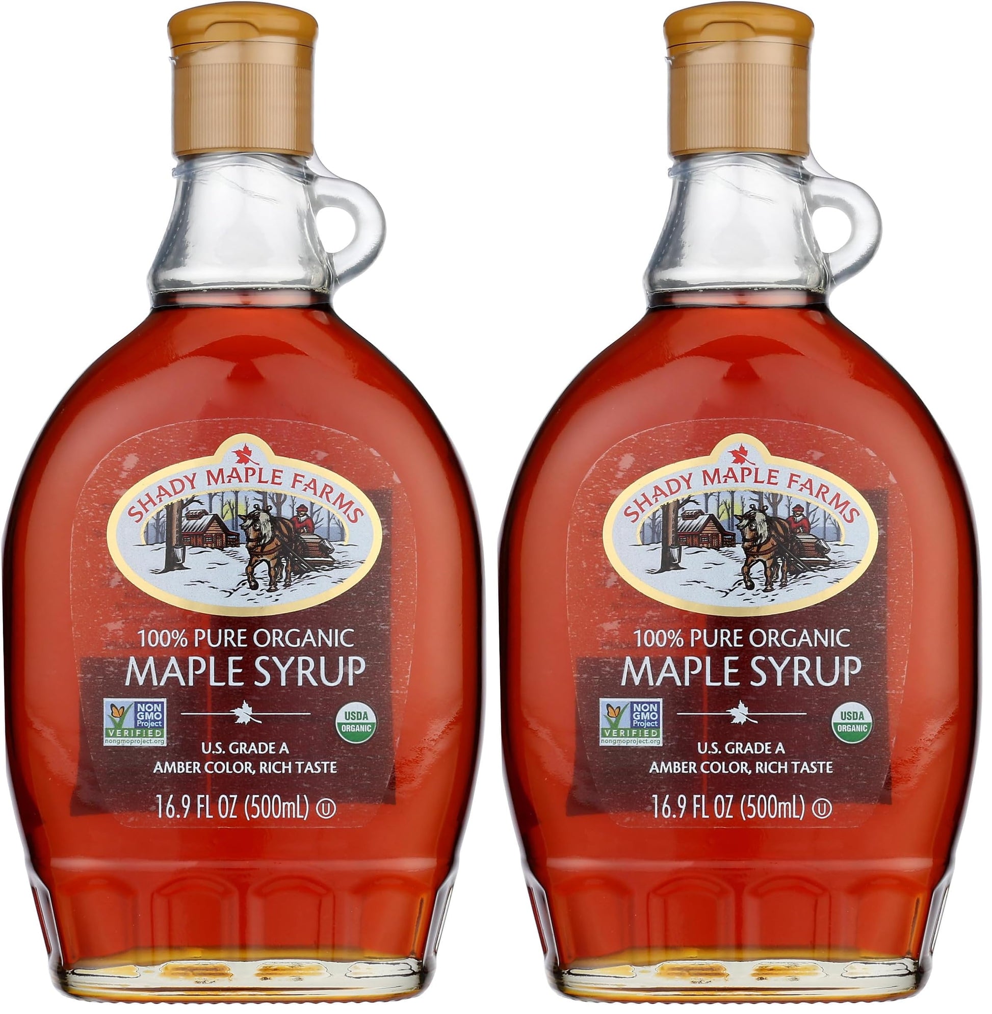 Shady Maple Farms Maple Syrup, Og, Gr A, Dk, Gl, 16.90-Ounce (Pack of 2)
