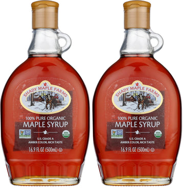 Shady Maple Farms Maple Syrup, Og, Gr A, Dk, Gl, 16.90-Ounce (Pack of 2)