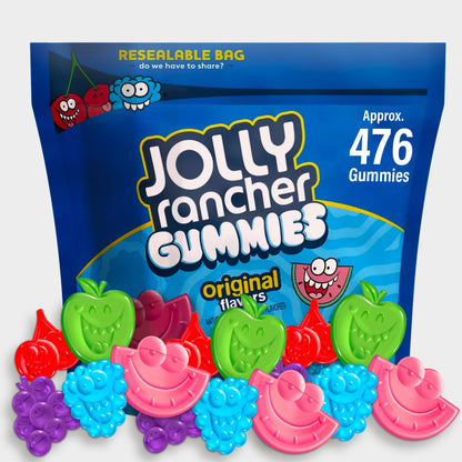 Jolly Ranchr Gummies Original Flavors 72oz - Naturally & Artificially Flavored Candy - Soft & Chewy Gummies - Ideal for Sharing 