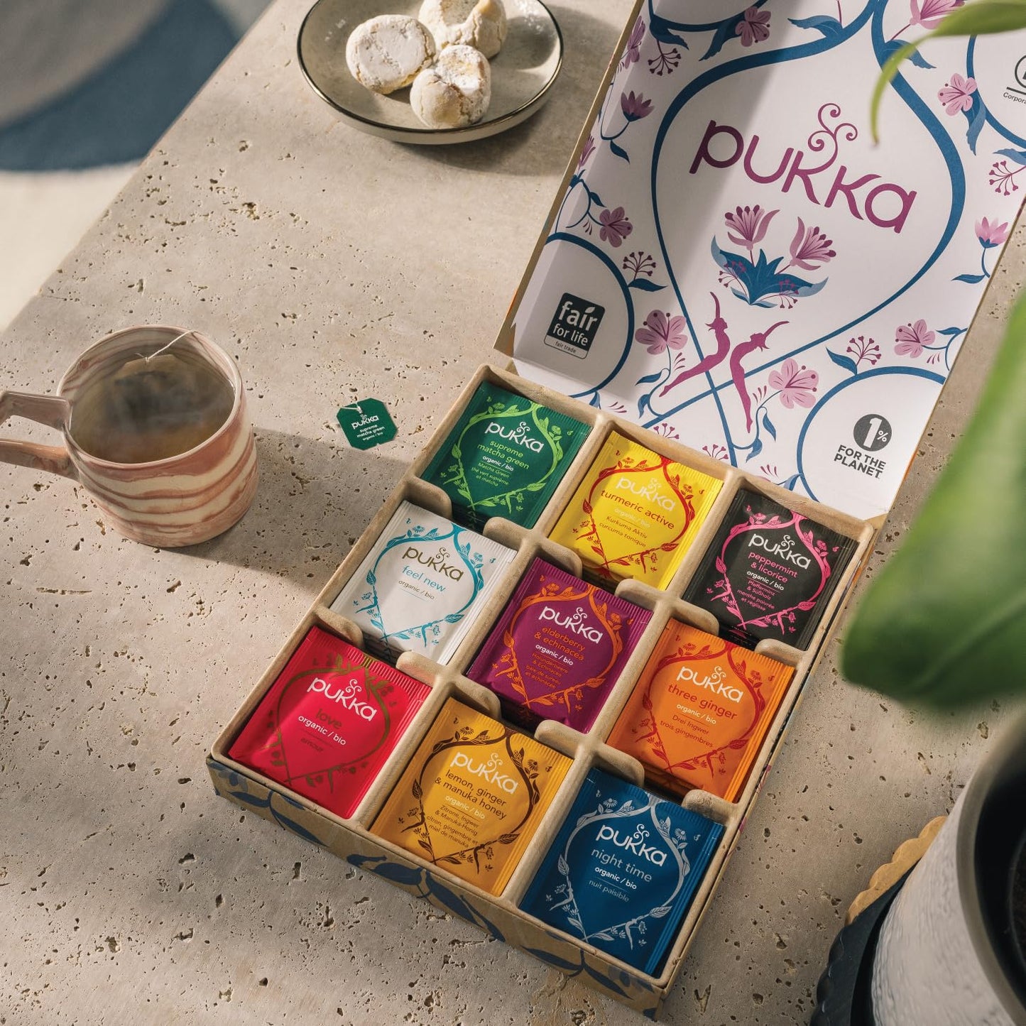 Pukka Herbal Tea Sampler - Organic, Eco-Friendly Gift Box with 45 Tea Bags in 9 Flavors - Perfect for Self Care and Relaxation