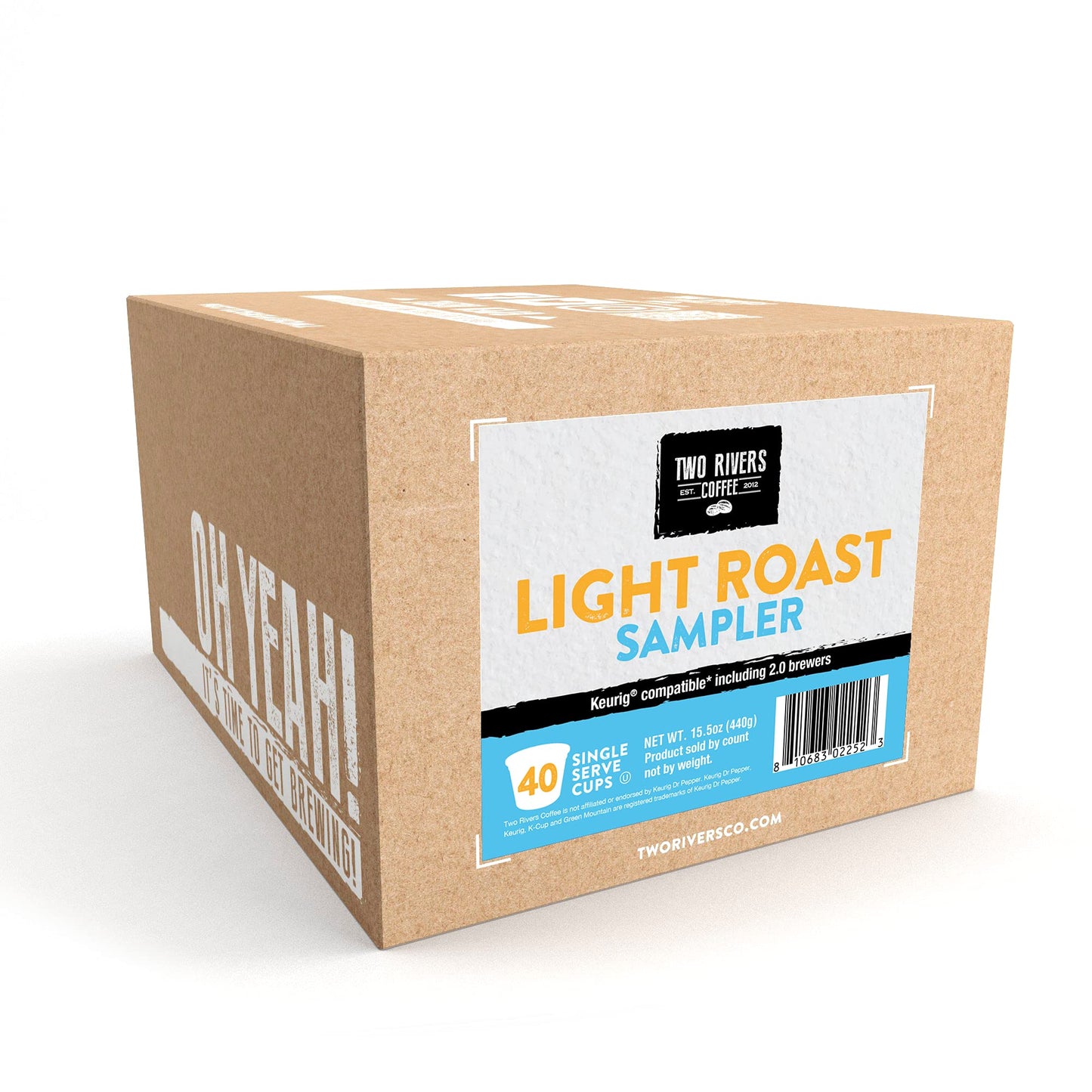 Two Rivers Coffee Light Roast Coffee Pods  Compatible with K Cup malt-inspired Including 2.0  Assorted Variety Sampler Pack  40 Count