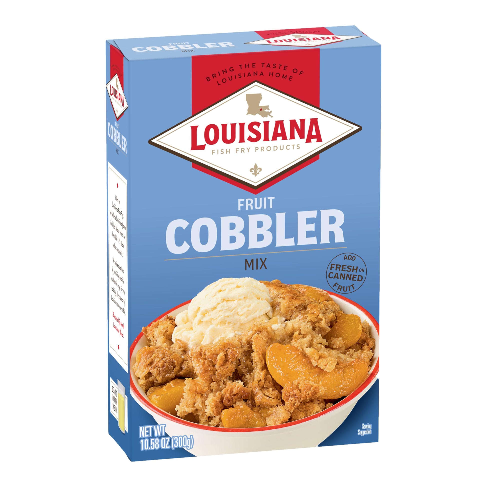 Louisiana Fish Fry Cobbler 10.58Oz (Pack Of 1) - Sweet & Easy Fruit Cobbler Mix  Just Add Fruit & Bake And Top It Off With A Scoop Of Ice Cream