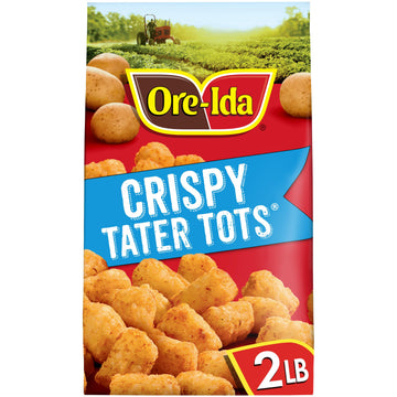 Ore-Ida Crispy Tater Tots Seasoned Shredded Frozen Potatoes, 32 oz Bag
