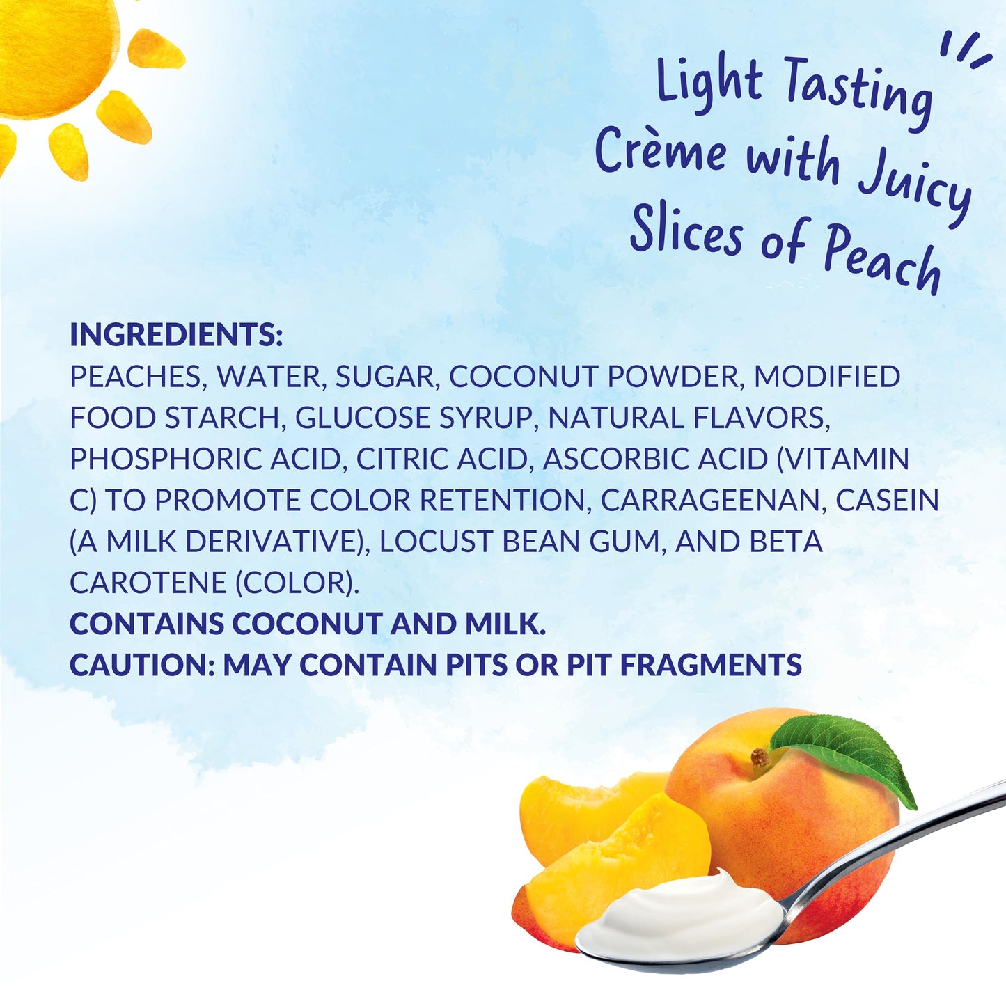 Dole Fruit Bowls Low Fat Peaches & Creme Parfait Snacks, 4.3Oz 36 Total Cups, Gluten & Dairy Free, Bulk Lunch Snacks For Kids &