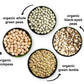 Food To Live Organic Pulses Bundle, 4 Pack - Whole Green Peas (5 Lb), Green Lentils (5 Lb), Chickpeas (5 Lb), Black-Eyed Peas (5
