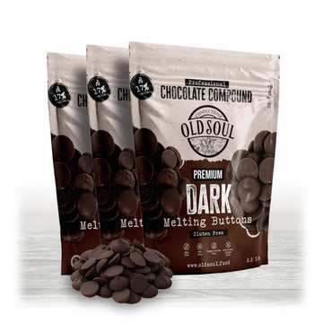 OLDSOUL Chocolate Compound Buttons 6.6 lb | Dark Chocolate 17% Real Cocoa | Smooth Melting | Perfect for Baking & Desserts (6.6 