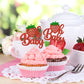 Gyufise 24Pcs Strawberry Oh Baby Cupcake Toppers Glitter Fruit Theme Oh Baby Strawberry Cupcake Picks For Gender Reveal Baby Sho