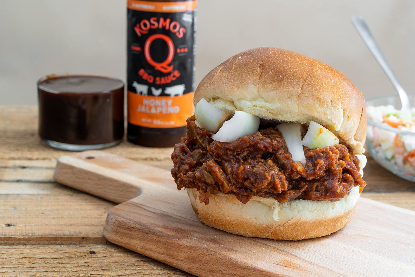 Kosmos Q Honey Jalapeno BBQ Sauce - 15.5 Oz Bottle for BBQ & Marinades w/ Sweet and Spicy Flavor - Thick Barbecue Sauce for Tend