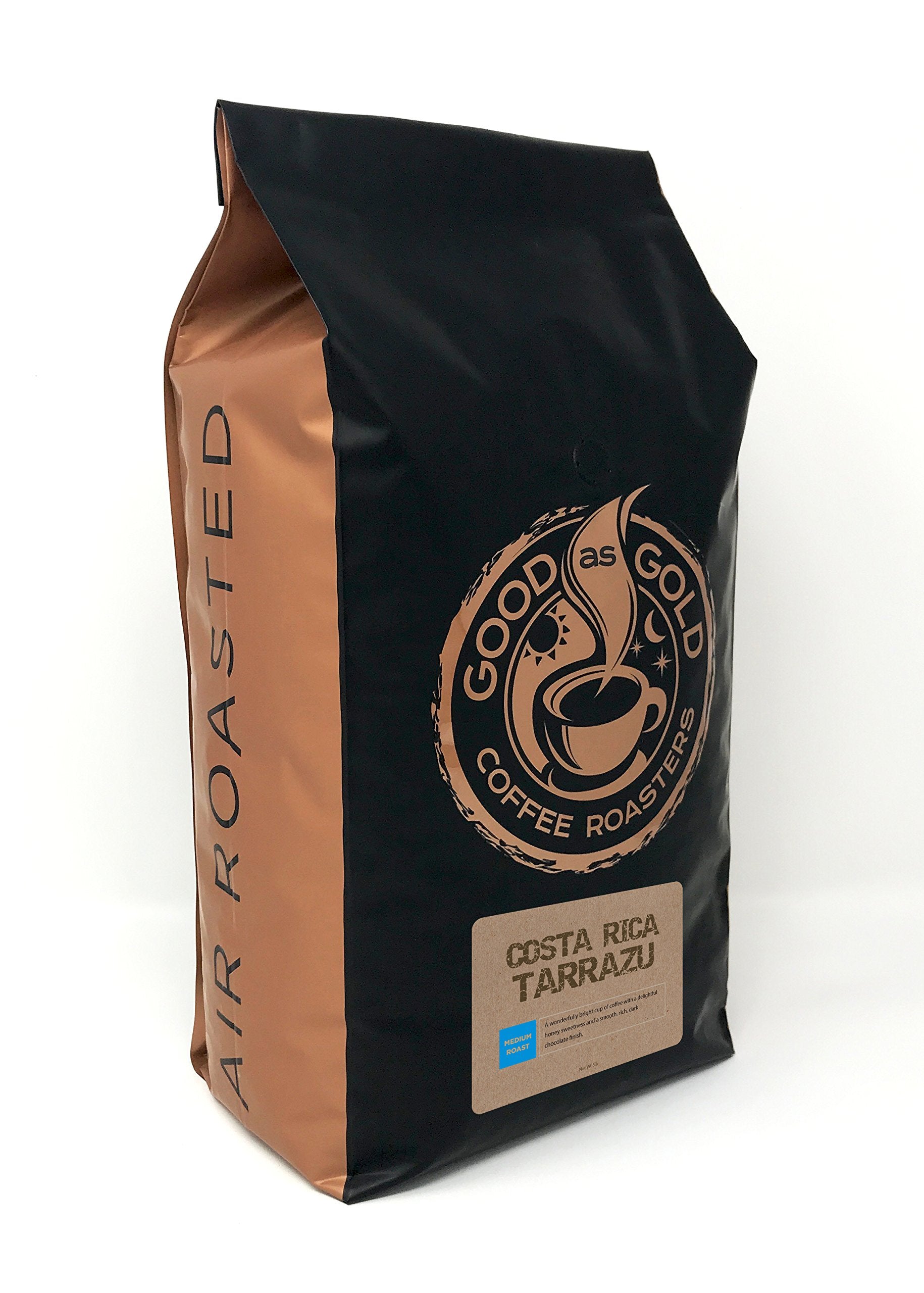 Good As Gold Coffee - Costa Rica Tarrazu - Medium Roast Whole Bean - 5lb (80 Ounce)