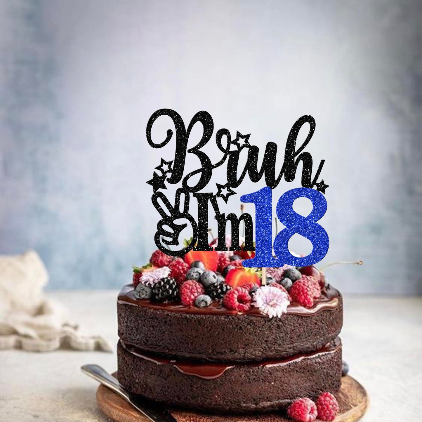 Rssta i Cake Topper - 18th Birthday Decoration - Blue - Model XM1222-18