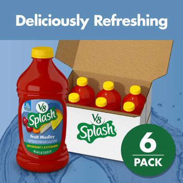 V8 Splash Fruit Medley Juice Beverage, 64 fl oz Bottle, Pack of 6